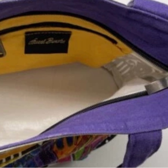 Laurel Burch‎ Colorful Dogs Canvas Tote Bag Boho Artcore Festival Y2K Purse - Picture 5 of 9